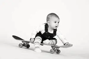 Kinderfotos mit Skatboard