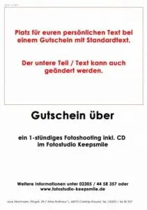Geschenkgutscheine lassen sich auf der Innenseite individuell / personalisiert beschriften