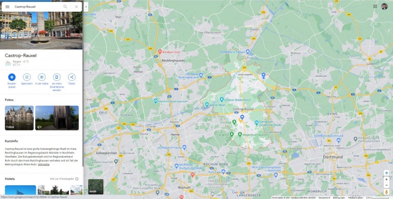 Entfernung mit Google Maps messen